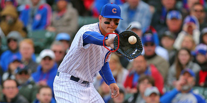 Cubs' Anthony Rizzo showing palm